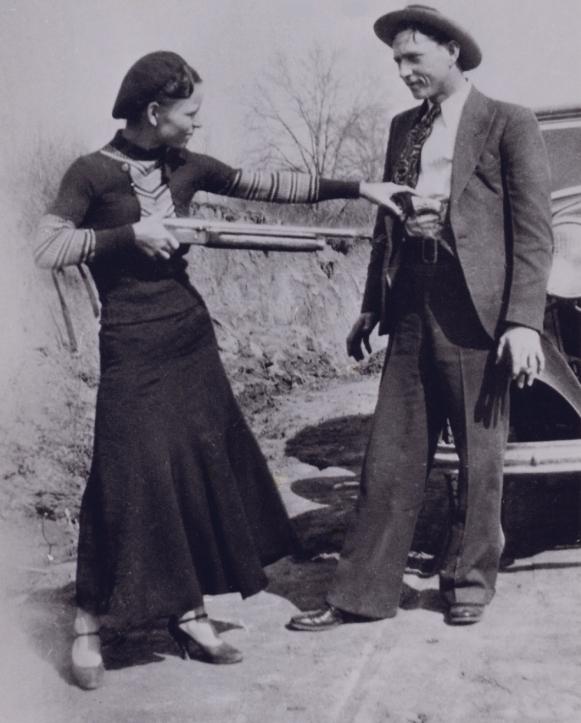 Bonnie and Clyde fooling around.