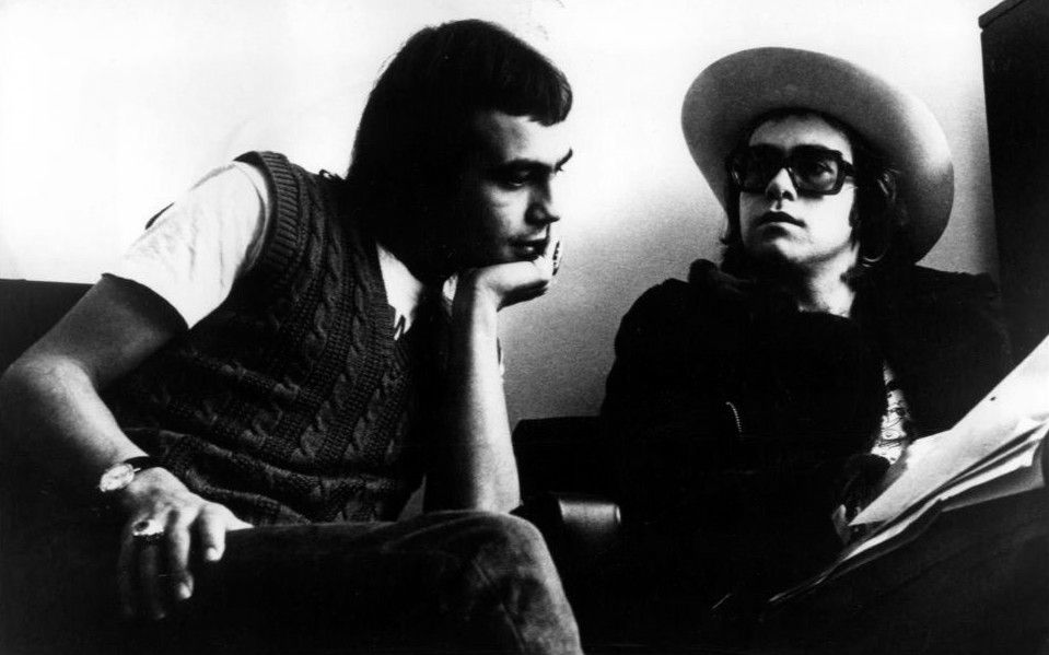 Publicity photo of Elton John and Bernie Taupin.