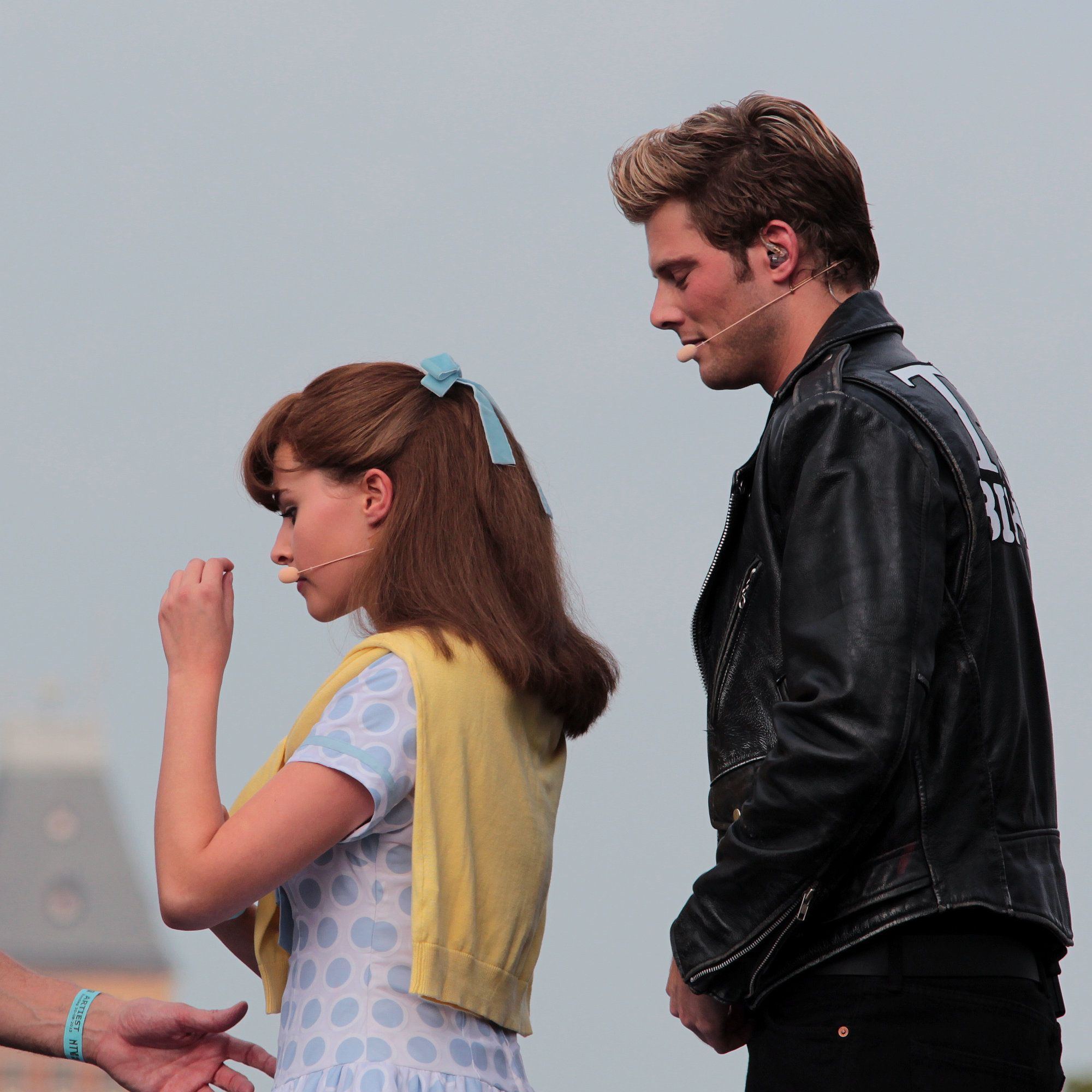 Vajèn van den Bosch and Tim Douwsma as Grease's Sandy and Danny during the rehe